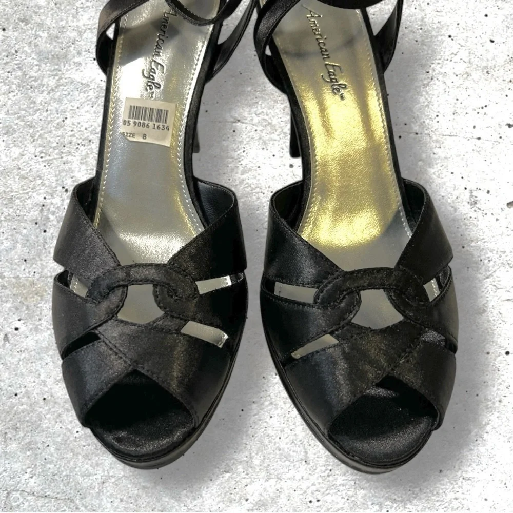American Eagle Outfitters Black Strappy Open-Toe Heels